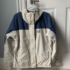 Sorel woman’s Blue and Cream Raincoat